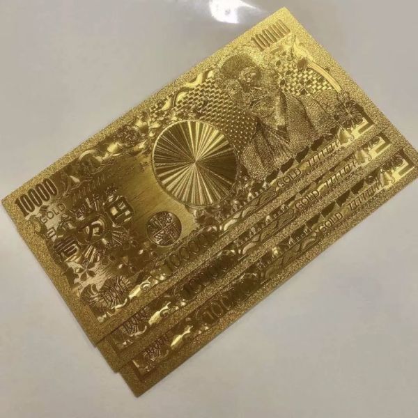 送料0 数量限定 金運・財運UP 純金24k 1万円札 3枚セット 縁起もの キラキラ