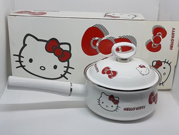 ハローキティ ホーロー 片手鍋 16cm HELLO KITTY KTE-1 y