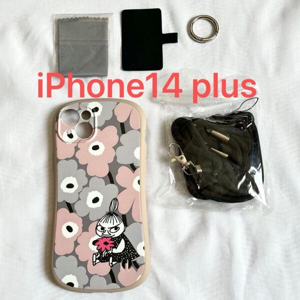 新品・未使用ムーミン・リトルミイ マリメッコ フラワー スマホケース iPhone14 PLUS おしゃれ かわいい 花柄