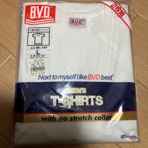 新品2枚組 綿100 コットン B.V.D 半袖 Tシャツ U首 無地 肌着 部屋着 インナー メンズ BVD 2枚セット