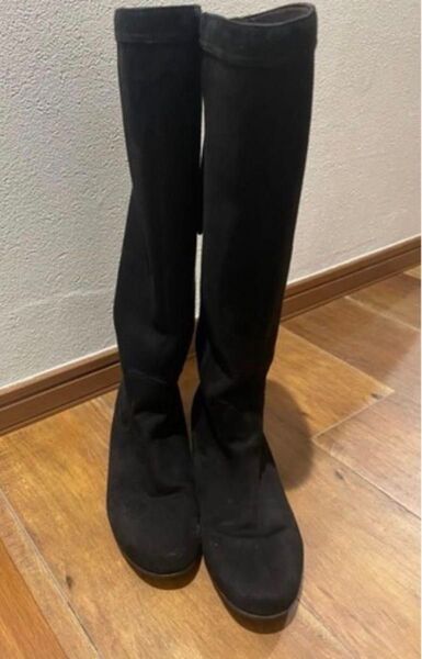 黒 スエード ロングブーツ MODE KAORI