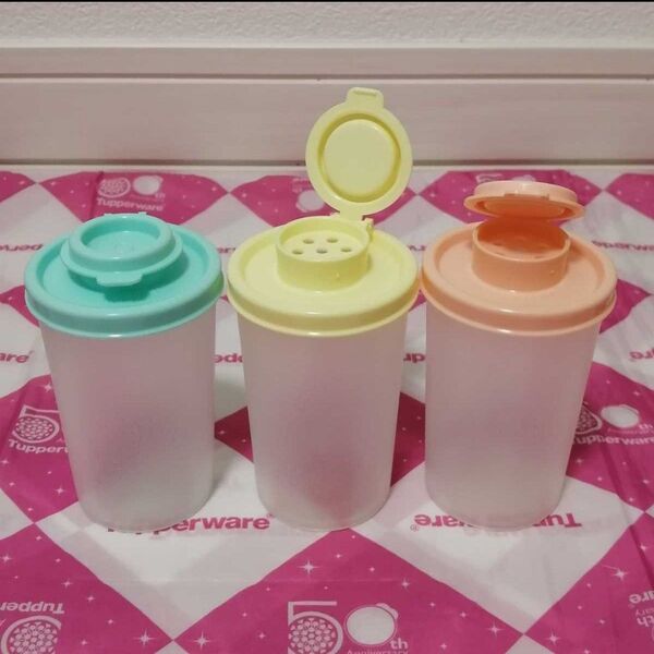 タッパーウェア スパイス 入れ(3個)パステル Tupperware