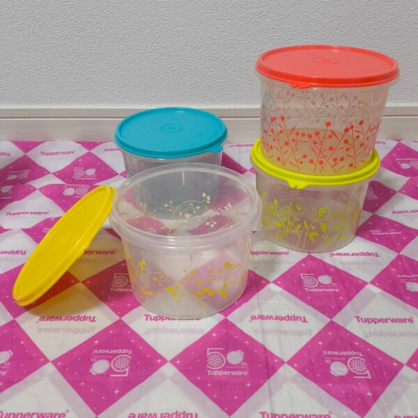 タッパーウェアスプリングカラーキャニスター(4個)Tupperware