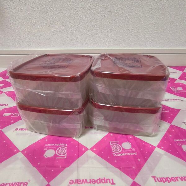 タッパーウェア 角型ケース(小)(4個)お弁当箱 Tupperware