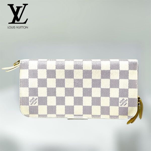 美品 ルイヴィトン/LV/N63072/ポルトフォイユ・アンソリット_ダミエアズール/PVC/WHT レア商品