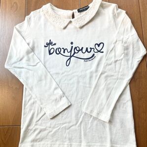 ポンポネット ガールズ 長袖 Tシャツ 150センチ ホワイト ガーリー レース