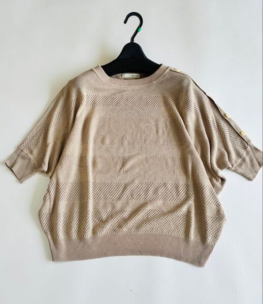 USED シューラルー お袖ボタンドルマンサマーニット