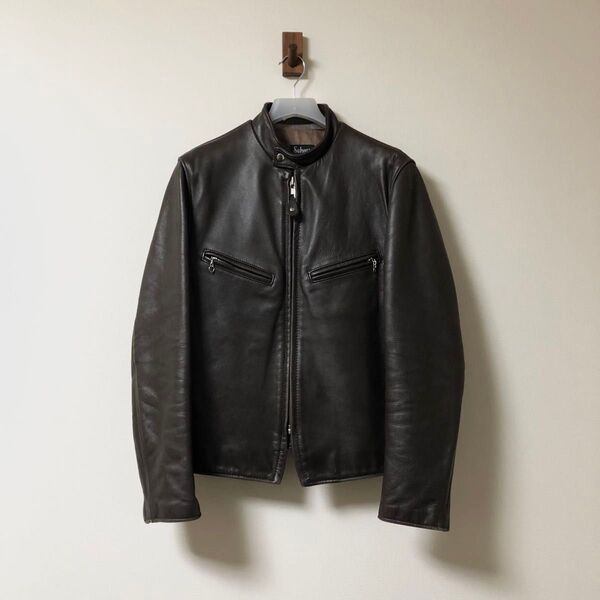 60s SCHOTT 641XX 7009 USA製 レザージャケット ライダース 上野商会 牛革 ブラウン 38