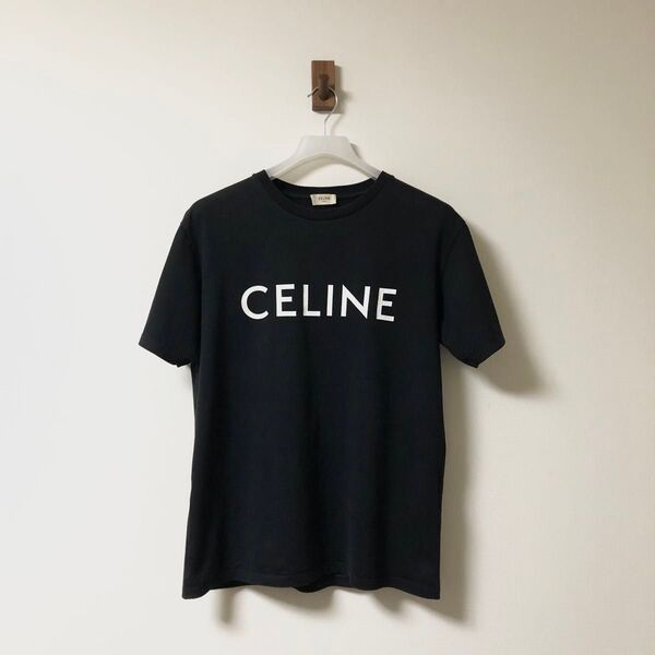 国内正規品 CELINE ロゴ Tシャツ エディスリマン ブラック 黒 カットソー フランス製 2X764671Q