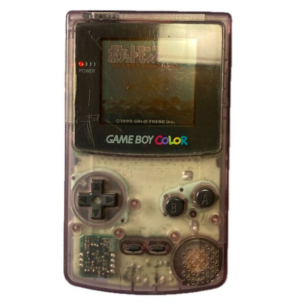 ゲームボーイカラー 本体のみ クリアパープル (付属品なし) 可動品 中古 画面ヤケあり