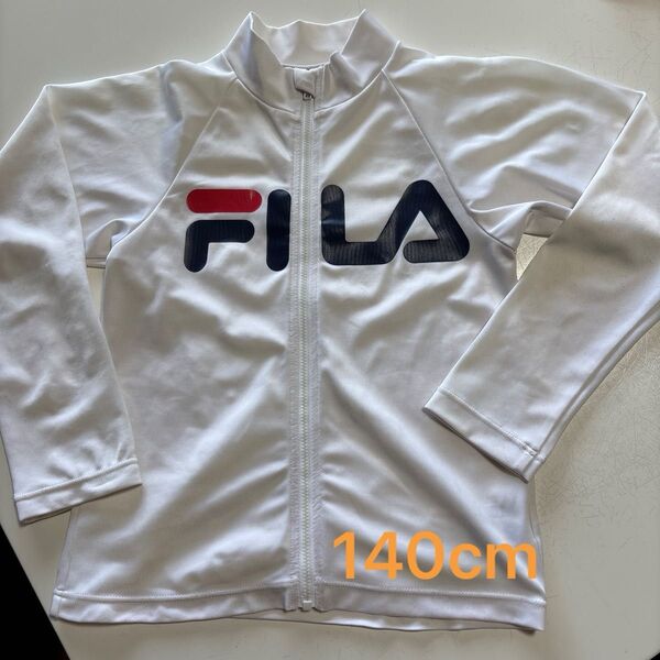 ラッシュガード FILA 140cm ホワイト フルジップ