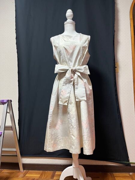 着物リメイク 紬のワンピース