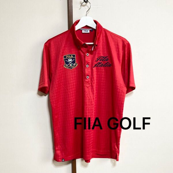 FILA GOLF 半袖ポロシャツ L ボタンダウン イタリア フィラ ゴルフウェア 赤 美品