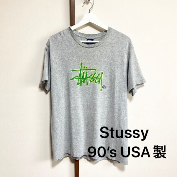 90sアメリカ製紺タグ Old Stussy Mショーンフォントデジタルロゴ希少