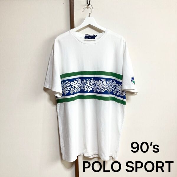 【激レア】90s POLO SPORT オールドサーフTシャツ ハイビスカス人気