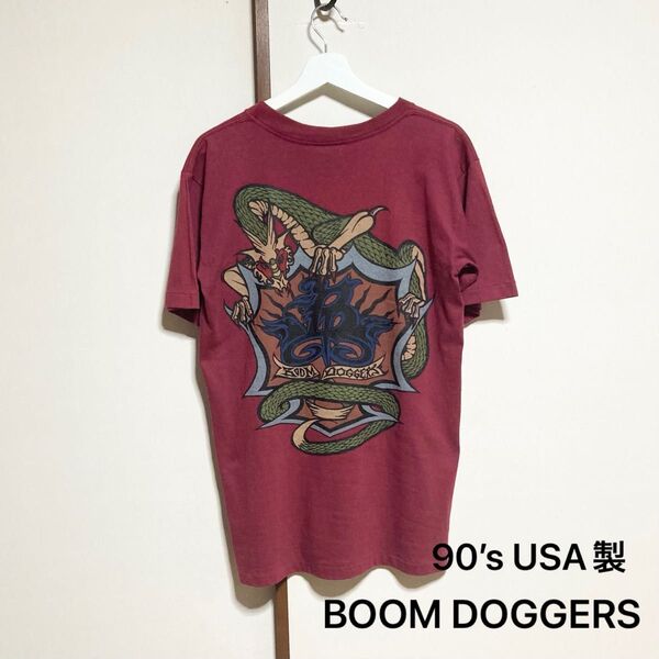 90s未使用 USA製Boom Doggers Tシャツ オールドスケート 希少