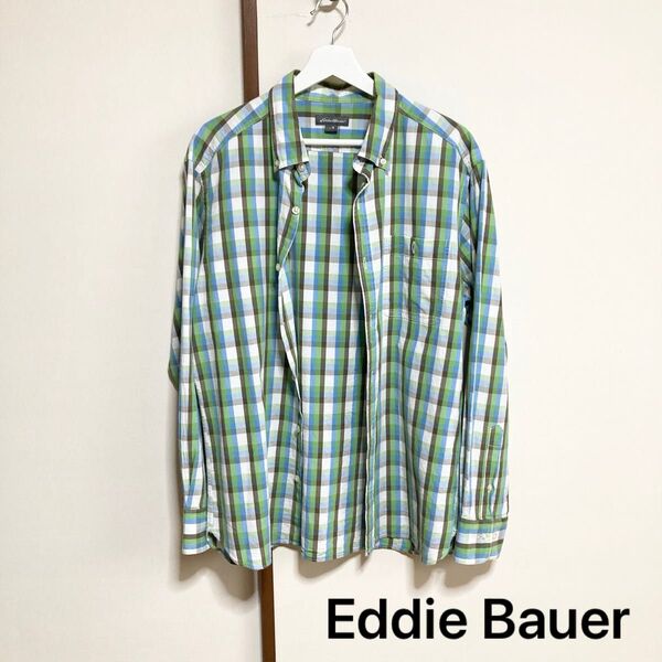 Eddie Bauer 薄手長袖チェックシャツ ML エディーバウアー 人気