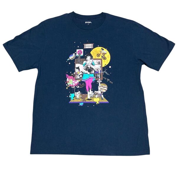 グラニフ XL 中村佑介 コラボ Tシャツ 四畳半神話大系 アジカン 夏物 メンズ レディース アニメ 古着 ロック