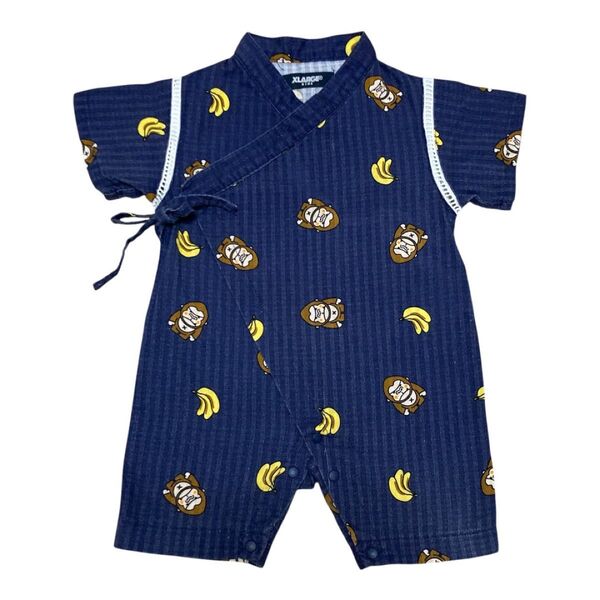 エクストララージキッズ 80 甚平 浴衣 男の子 夏物 ベビー服 ロンパース カバーオール 半袖