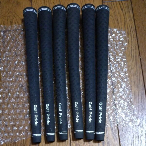 Golf Prideツアーベルベット ミッドサイズ ゴルフグリップ 6本セット ブラック