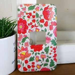 リバティ赤1口タイプ DIY スイッチカバー