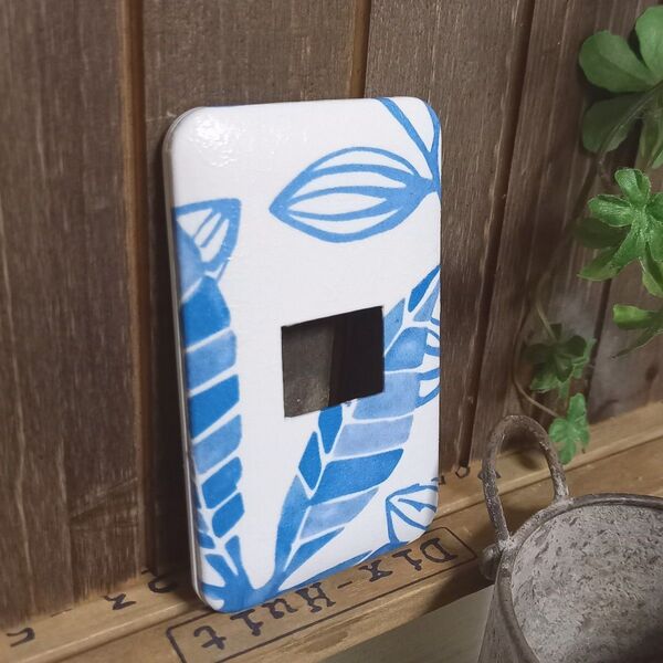 ハワイアンリーフブルー1口タイプ スイッチカバー DIY