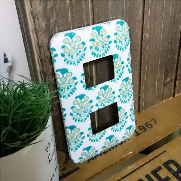 パレオグリーン2口タイプ スイッチカバー DIY