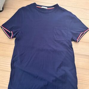 MONCLER Tシャツ ネイビー トリコロール