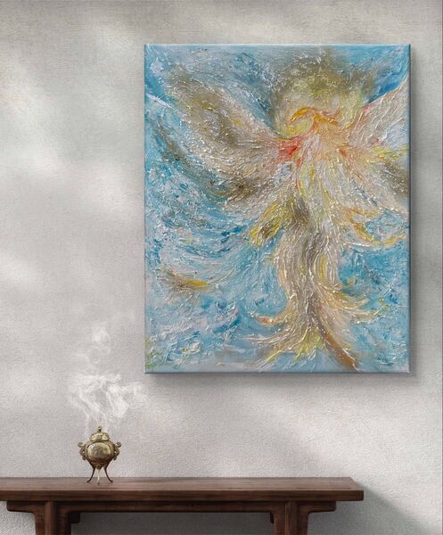 Grace インテリア/和風/禅/絵画/アート/抽象画/モダン/ホテル/ゴールド/波/オーラ/鳳凰/不死鳥キャンバス