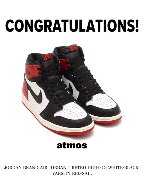 28cm新品NIKE AIR JORDAN 1 RETRO HIGH OGWHITE/BLACK-VARSITY RED-SAIL