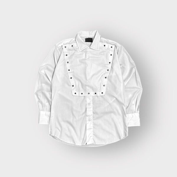 古着 60s vintage シャツ 長袖 ホワイト キャバルリー 白 長袖シャツ オープンカラー 開襟 ビンテージ 無地