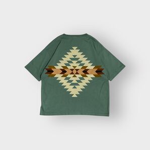 古着 ペンドルトン 半袖 Tシャツ ライトグリーン 短丈 ネイティブ プリント バックプリント シングルステッチ