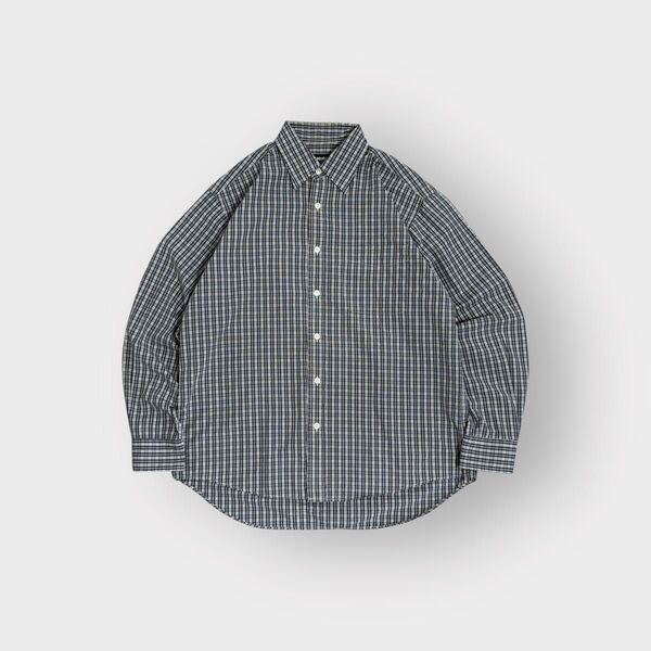 古着 90s old UNIQLO 短丈 チェック シャツ 長袖 海外ストリート オールド ユニクロ cityboy