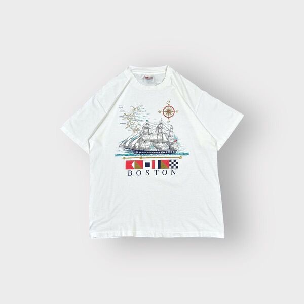 古着 90s Hanes アートT 半袖 Tシャツ シングルステッチ usa 白 アメリカ製 ホワイト cityboy スーベニア