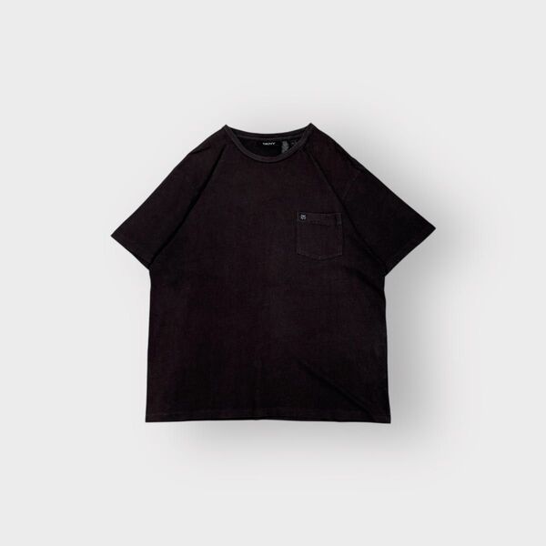 古着 90s DKNY 半袖 Tシャツ シングルステッチ ブラック y2k 黒 カットソー ノームコア cityboy フェード