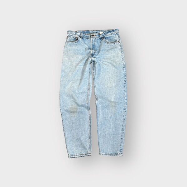 古着 リーバイス 550 バギー デニム パンツ アイスブルー USA製 ワイド LEVI’S アメカジ ジーンズ Gパン