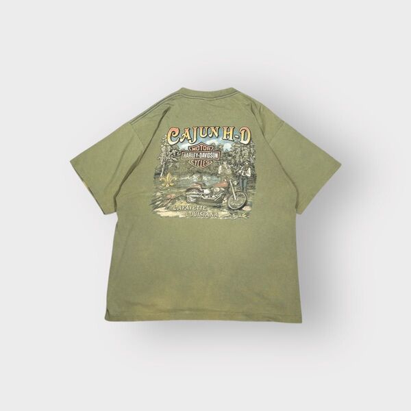 古着 00s ハーレーダビッドソン 鬼フェード Tシャツ シングルステッチ USA製 Harley-Davidson 半袖
