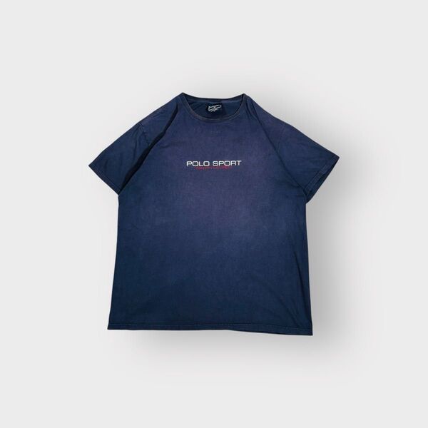古着 90s〜 ポロスポーツ ラルフローレン 半袖 Tシャツ 茄子紺 プリント polo sport フェード cityboy