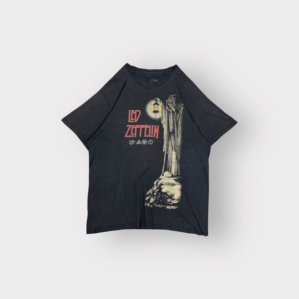 古着 レッド・ツェッペリン 半袖 Tシャツ ブラック フェード バンドT 黒 led Zeppelin アメカジ グランジ