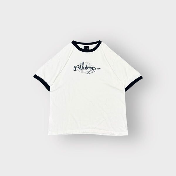 古着 90s〜 BILLABONG リンガー Tシャツ 半袖 ホワイト ネイビー ビラボン 白 ロゴ プリント cityboy