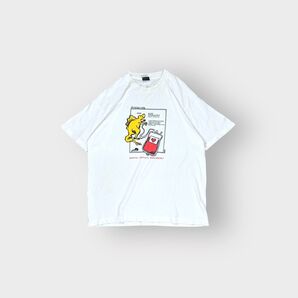 古着 80s〜 恐竜 アート メッセージ Tシャツ シングルステッチ ホワイト フルーツオブザルーム ホワイト 半袖