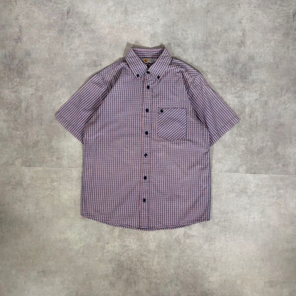 古着 90s〜00s Carhartt チェック シャツ 半袖 短丈 cityboy カーハート ボックスシルエット 半袖シャツ
