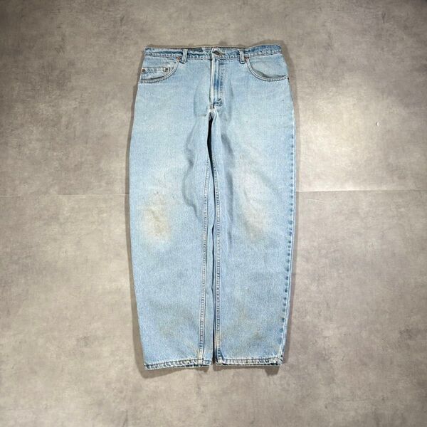 古着 90s リーバイス 560 バギー デニム パンツ アイスブルー 色落ち LEVIS USA製 Gパン テーパード 極太