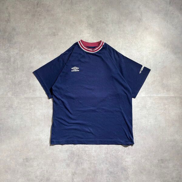 古着 00s UMBRO 半袖 リンガー Tシャツ ネイビー cityboy アンブロ y2k 海外ストリート ゲームシャツ