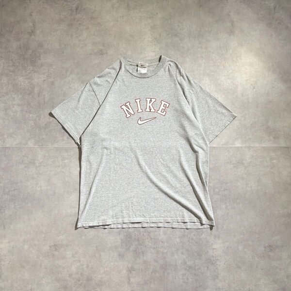 古着 90s〜00s NIKE ナイキ スウォッシュ プリント Tシャツ グレー ロゴ 半袖 cityboy 海外ストリート