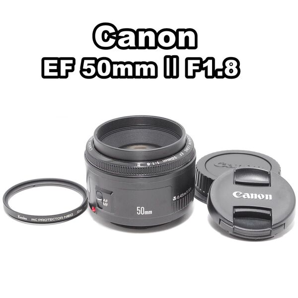 美品 美しいボケ味を実現 Canon EF 50mm Ⅱ F1.8 単焦点