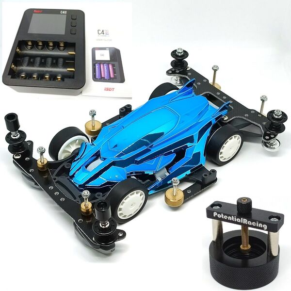 ミニ四駆 B-MAX ストッククラス 完成品 ISDT C4 EVO 充電器 Potential Racing ホイールピアッサー