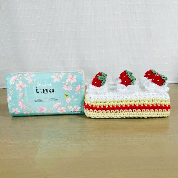 エリエールイーナソフトパックティシューカバーいちごショートケーキハンドメイド かわいい おしゃれ