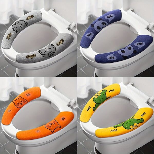 【4色セット】便座カバー 便座シート トイレカバー 貼る 取付簡単 U型 抗菌
