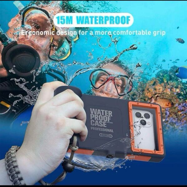 完全密封 水中写真ケース ダイビングフォンケース 水泳 15m/50ft 防水 スマホケース